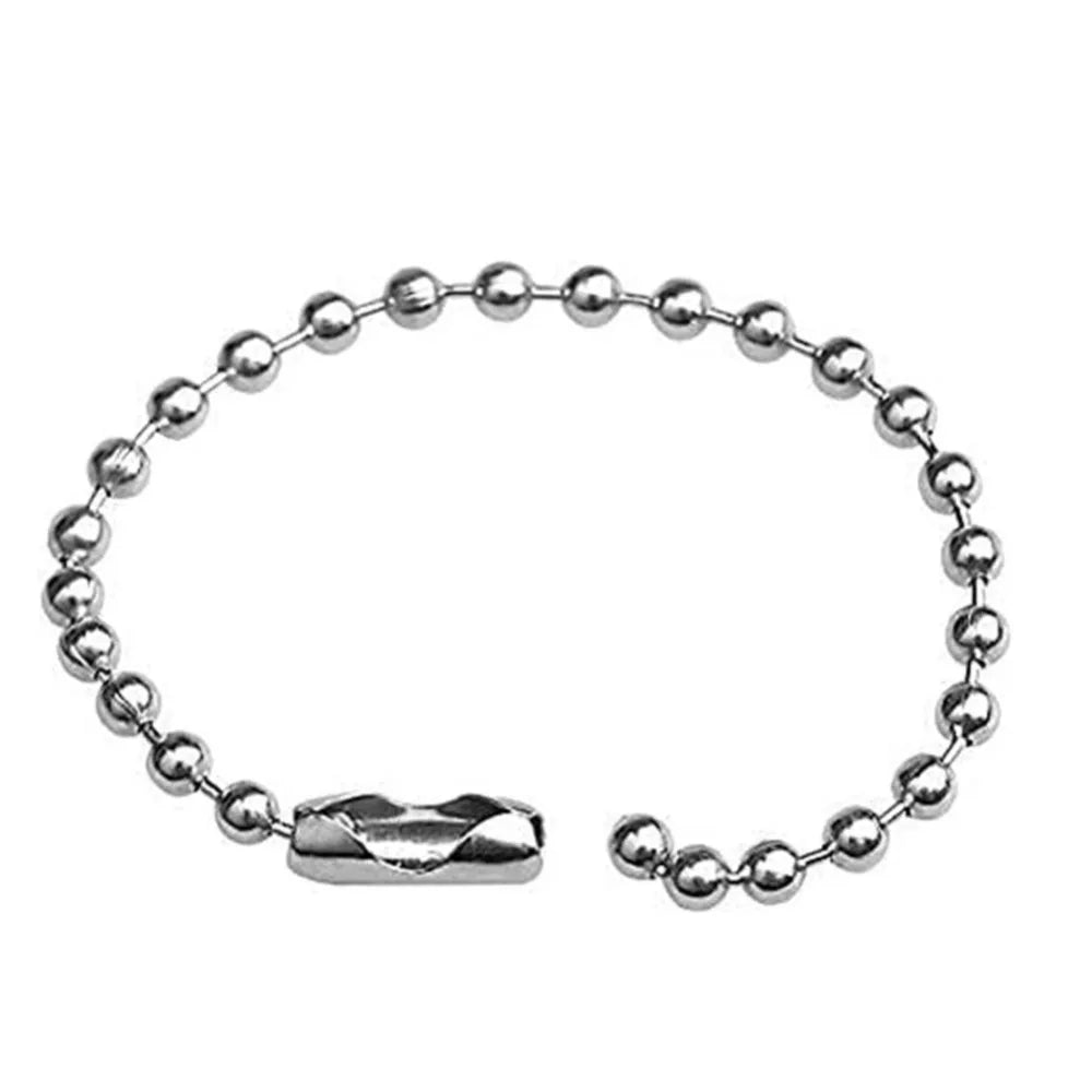 50Pcs Stainless Steel Ball Bead Adjustable Necklace Extender Chain DIY Keychain Pendants Jewelry Finding Making Accessories