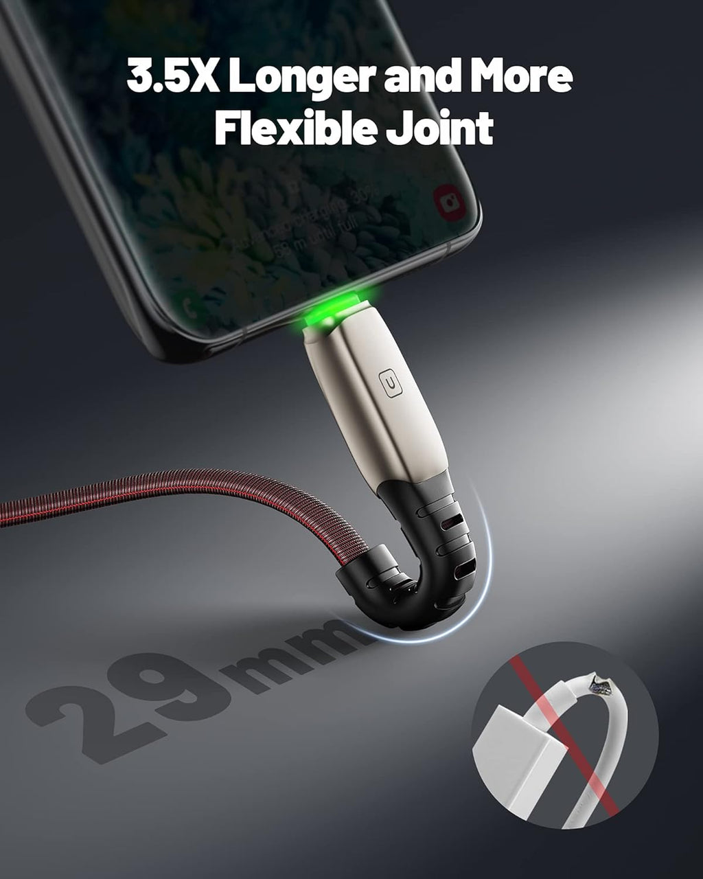USB Type-C Cable Set, 5-Pack (3.1A) Quick Charge QC3.0 Fast Charging Cables (1.6ft, 3.3ft, 3.3ft, 6.6ft, 6.6ft) Durable Nylon for Samsung Galaxy S20, S10, S9, S8 Plus, Note 10, 9, LG, Google Pixel and More