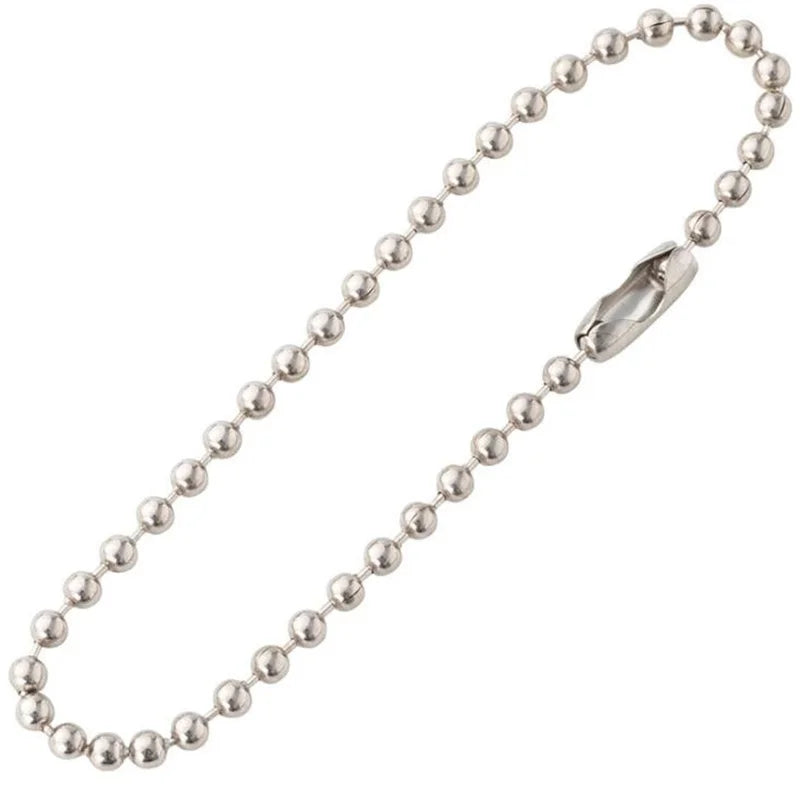 50Pcs Stainless Steel Ball Bead Adjustable Necklace Extender Chain DIY Keychain Pendants Jewelry Finding Making Accessories